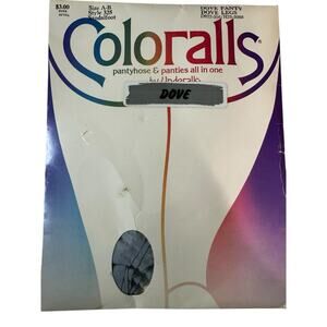 Vintage 1985 Coloralls Pantyhose Panties all in one sz AB #325 Dove Light Blue